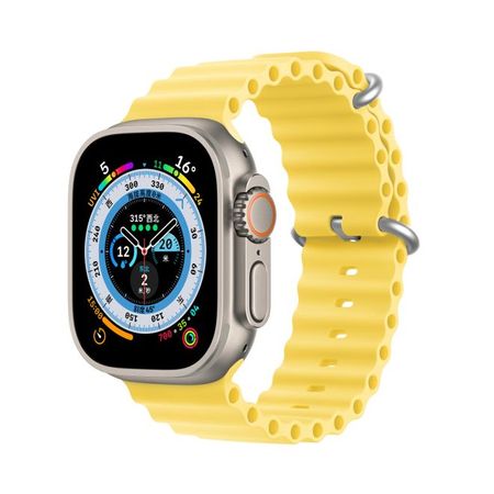 Dux Ducis - Apple Watch (42/41/40/38mm) Silikon Armband - OceanWave Series - gelb