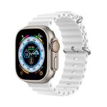 Dux Ducis - Apple Watch (49/45/44/42mm) Silikon Armband - OceanWave Series - weiss