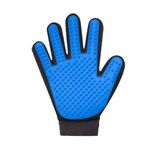 Fellpflege Handschuh - Finger-Handschuh - für Hunde und Katzen - Fellbürste - blau