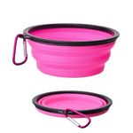 Silikon Reisenapf (350 ml) - faltbarer Napf mit Karabiner - Fress- oder Trinknapf - Charly Series - pink