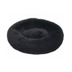 Hunde- und Katzenbett - Grösse L (Ø60 cm) - waschbares Kuschelbett aus Plüsch - Amy Series - schwarz