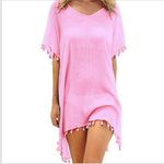 Damen Strandkleid (One Size) - Tunika Kleid - Sommer Poncho - Beach Dress Series - rosa