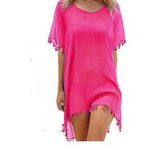 Damen Strandkleid (One Size) - Tunika Kleid - Sommer Poncho - Beach Dress Series - pink
