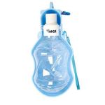 Portabler Hunde Wasserspender (280 ml) - Trinknapf für unterwegs - mit Handschlaufe & Karabiner - Terry Series - blau