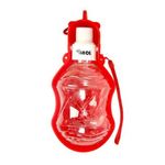Portabler Hunde Wasserspender (280 ml) - Trinknapf für unterwegs - mit Handschlaufe & Karabiner - Terry Series - rot