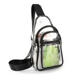 Transparente Crossbody Tasche - Clear Umhängetasche - Brusttasche - Mia Series - transparent/schwarz