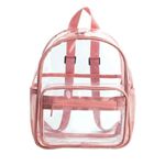 Transparenter Rucksack - mit Aussenfach und Getränkehalter - Alexia Series - transparent/rosa