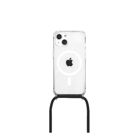 MU Style - iPhone 13 Handykette - Necklace TPU MagSafe Hülle zum Umhängen - MagNecklace Series - transparent/schwarz