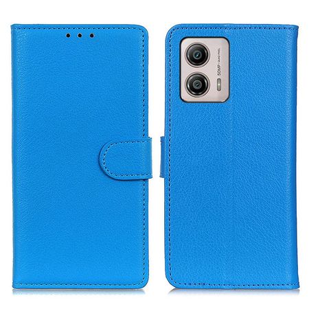 Motorola Moto G23 / G13 Handy Hülle - Litchi Leder Bookcover Series - blau