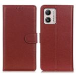 Motorola Moto G23 / G13 Handy Hülle - Litchi Leder Bookcover Series - braun