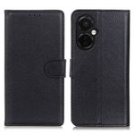 OnePlus Nord CE 3 Lite Handy Hülle - Litchi Leder Bookcover Series - schwarz