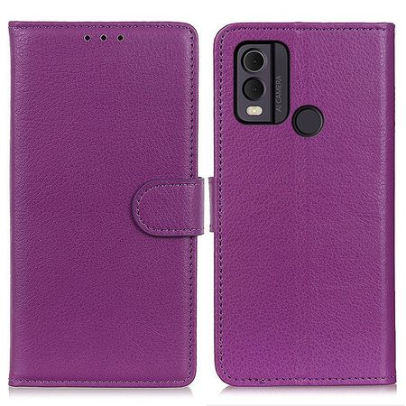 Nokia C22 Handy Hülle - Litchi Leder Bookcover Series - purpur