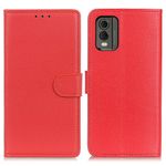 Nokia C32 Handy Hülle - Litchi Leder Bookcover Series - rot