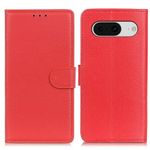 Google Pixel 8 Hülle - Litchi Leder Bookcover Series - rot