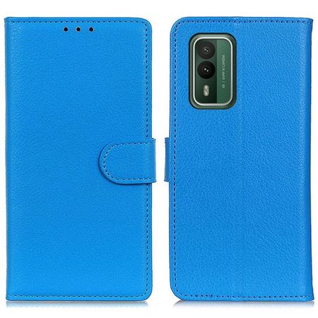Nokia XR21 Hülle - Litchi Leder Bookcover Series - blau