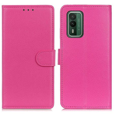 Nokia XR21 Hülle - Litchi Leder Bookcover Series - pink