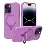 iPhone 15 Hülle - Softcase mit Standfunktion - Liquid Silicone MagSafe Stand Series - purpur