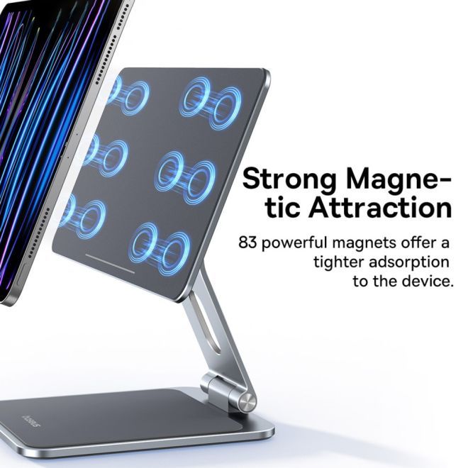 Baseus - Magnetische Tablet Halterung - Alu Tischständer für 10.9 / 11  Tablets - MagStable Series - grau