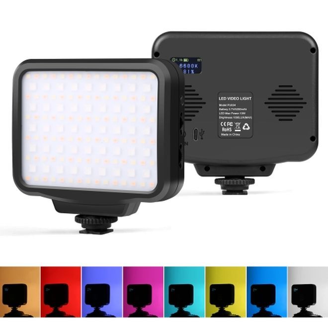 NA225 Smartphone Selfie Light - 10W Portable RGB Video Light With App Control, 4000mAh Battery For Photography & Streaming