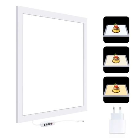 PULUZ - LED Photography Shadowless (1200lm) - Light Lamp Panel Pad, Acrylic Material - 38cm x 38cm - weiss