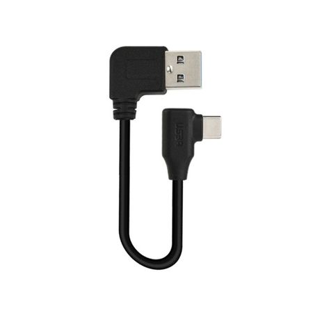 Standard USB-A auf USB Typ-C Lade- und Datenkabel (0.20 m) - 3A - 90° Winkel-Stecker - schwarz