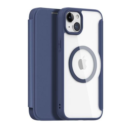 Dux Ducis - iPhone 15 Plus Hülle - Leder Bookcover - MagSafe - Skin X Pro Series - blau