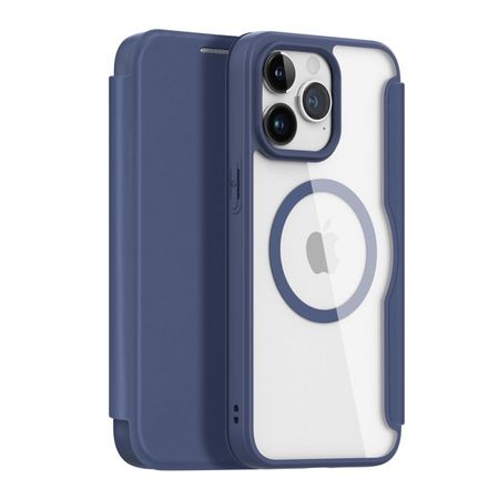 Dux Ducis - iPhone 15 Pro Max Hülle - Leder Bookcover - MagSafe - Skin X Pro Series - blau