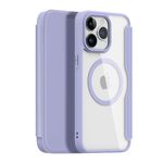 Dux Ducis - iPhone 15 Pro Max Hülle - Leder Bookcover - MagSafe - Skin X Pro Series - purpur