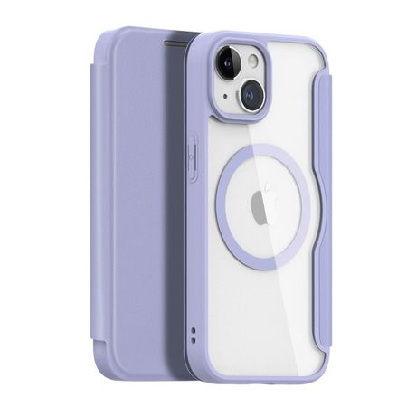 Dux Ducis - iPhone 15 Hülle - Leder Bookcover - MagSafe - Skin X Pro Series - purpur