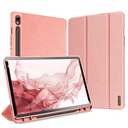 Dux Ducis - Samsung Galaxy Tab S9 Hülle - Leder Smart Flip Case - Domo Series - pink
