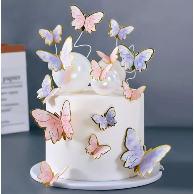 Schmetterling Essbar Tortenaufleger Party Deko Personalisiert - Foto 10