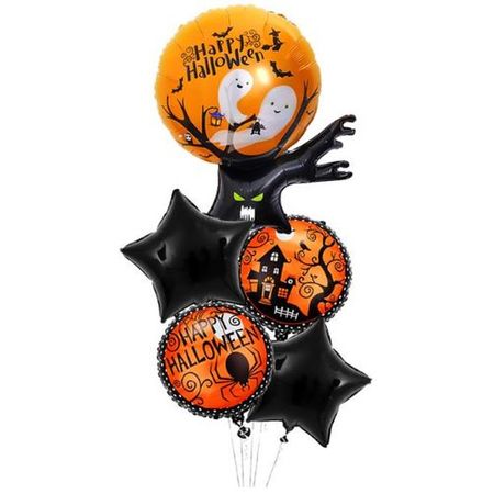 Halloween Luftballon Set (5-tlg.) - Halloween Partydekoration - Folienballons - Pumpkin Series - Happy Halloween