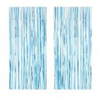 Lametta Vorhang 2x1m (2er-Set) - Partydekoration - Glitzernder Vorhang - Elya Series - blau