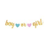 Boy or Girl Girlande - Baby Shower Dekoration - Gender Reveal Party - gold