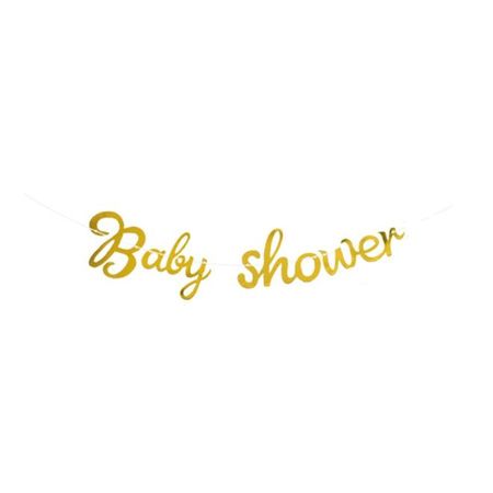 Baby Shower Girlande - Gender Reveal Partydekoration - Baby Shower Banner - gold