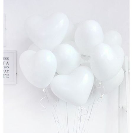 Luftballon Set Herz (20 Stück) - Latex Ballons - Hochzeit Dekoration - Forever Series - weiss