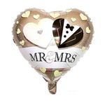Folienballon Herz Mr & Mrs (45 cm) - Hochzeit Dekoration - Riesen Alu-Ballon - gold