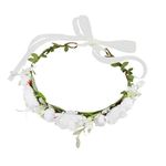 Haarschmuck Blumenkranz - Kopfschmuck Hochzeitskranz - Haar-Styling-Accessoires - weiss