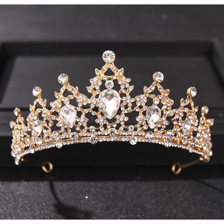 Haarschmuck Krone - Braut Kopfschmuck - Tiara Diadem - Haar-Styling-Accessoires - Queen Series - gold