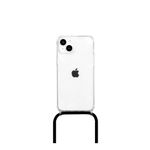 MU Style - iPhone 15 Plus Handykette - Necklace TPU Hülle zum Umhängen - transparent/schwarz