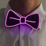 Leuchtende LED Fliege - Batteriebetrieben - Party Accessoire - Joker Series - pink