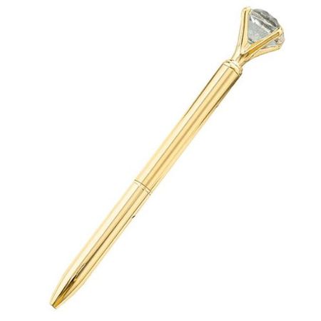 Drehkugelschreiber mit Diamant - Stift mit Kristall - Kugelschreiber - gold