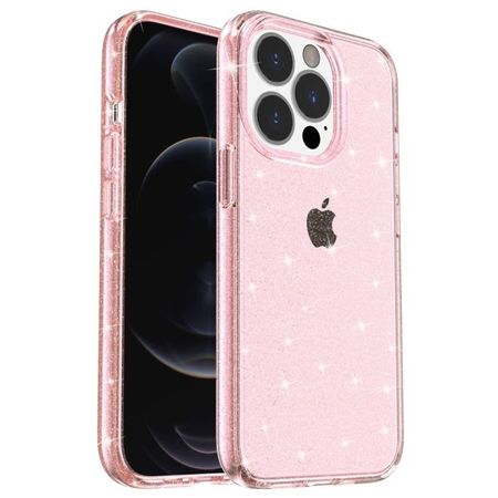 iPhone 15 Pro Hülle - Hybrid Hardcase mit TPU Rand - Glittery Powder Soft TPU Series - rosa