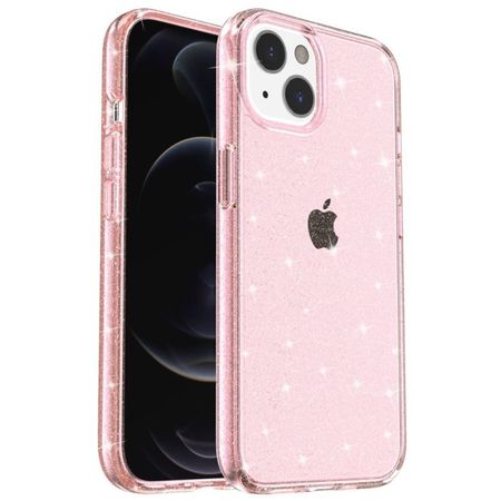 iPhone 15 Plus Hülle - Hybrid Hardcase mit TPU Rand - Glittery Powder Soft TPU Series - rosa