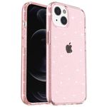 iPhone 15 Hülle - Hybrid Hardcase mit TPU Rand - Glittery Powder Soft TPU Series - rosa