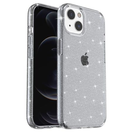 iPhone 15 Hülle - Hybrid Hardcase mit TPU Rand - Glittery Powder Soft TPU Series - grau