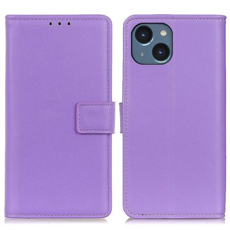 iPhone 15 Plus Handy Hülle - Classic II Leder Bookcover Series - purpur