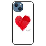 iPhone 15 Hülle - Gehärtetes Glas Hardcase mit Soft TPU Ränder - rotes Herz