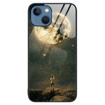 iPhone 15 Hülle - Gehärtetes Glas Hardcase mit Soft TPU Ränder - Mond