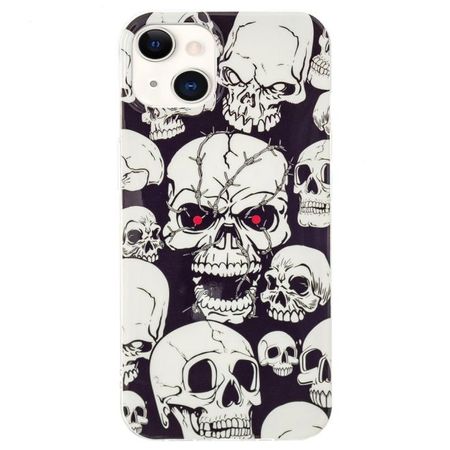 iPhone 15 Plus Handyhülle - Leuchtendes Case - Softcase Image Plastik Series - Totenkopf